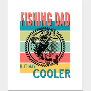 Fishing Dad But Way Cooler Retro Vintage Sunset Posters and Art